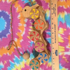 Vintage Wooden Pull-Behind Caterpillar
